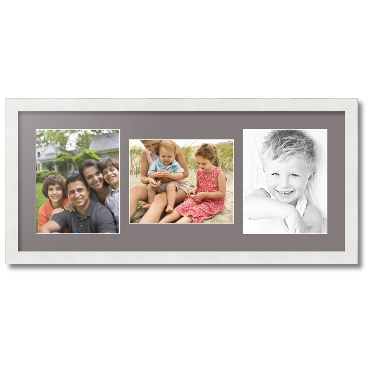 ArtToFrames Collage Photo Picture Frame with 3 - 8x10 inch Openings, Framed in White with Over 62 Mat Color Options and Plexi Glass (CSM-3966-117)